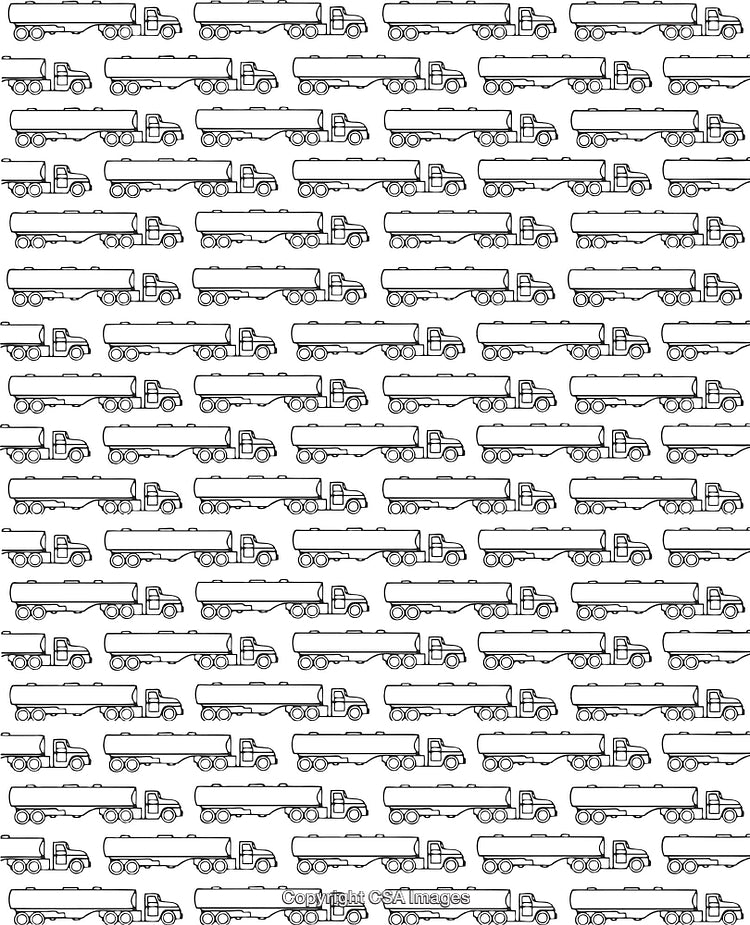 Seamless Black and White Tanker Truck Pattern for Background Designs