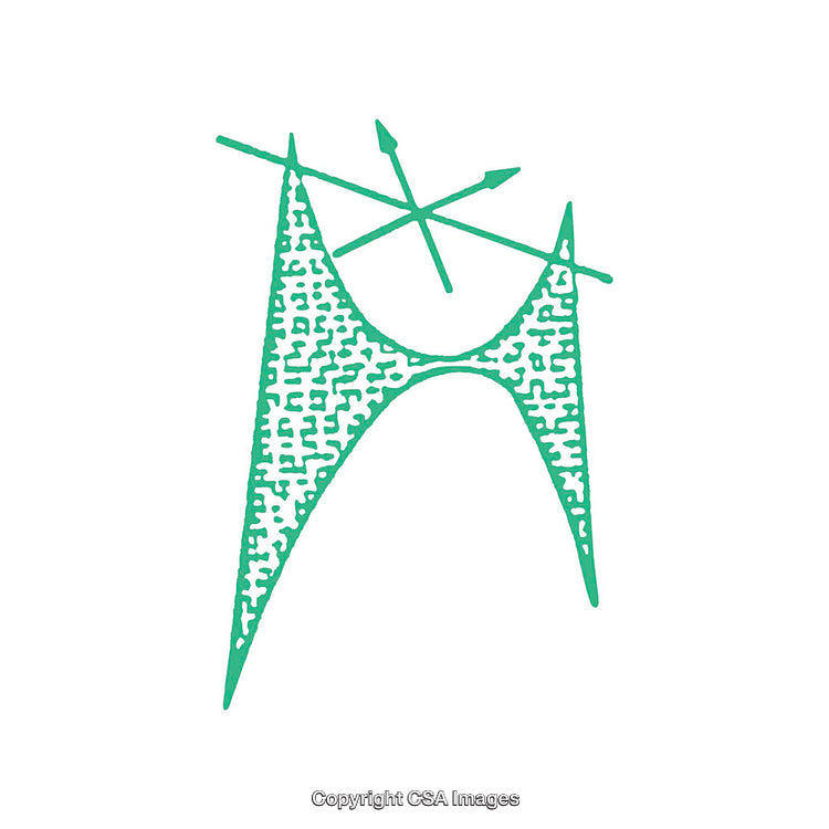 Abstract Green Symbol Featuring Lines and Arrow Motif Design