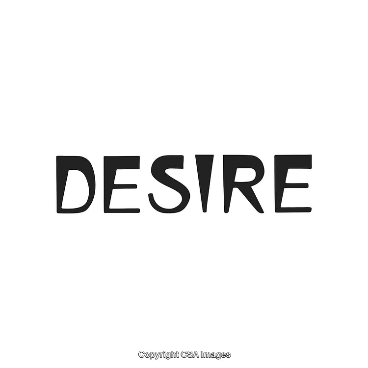 Black Desire Text on a White Background in Modern Bold Typography