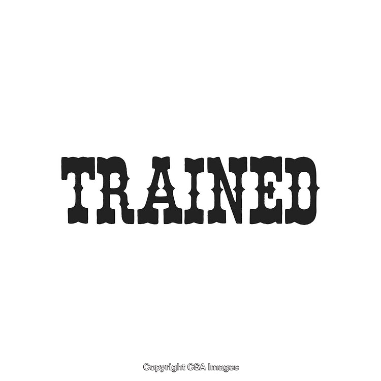 Trained Text in Bold Western-Type Font and Monochrome Design
