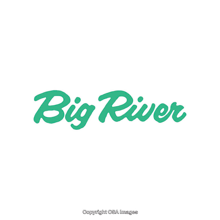 Green Script Logo Design Showcasing 'Big River' Text in Artistic Font
