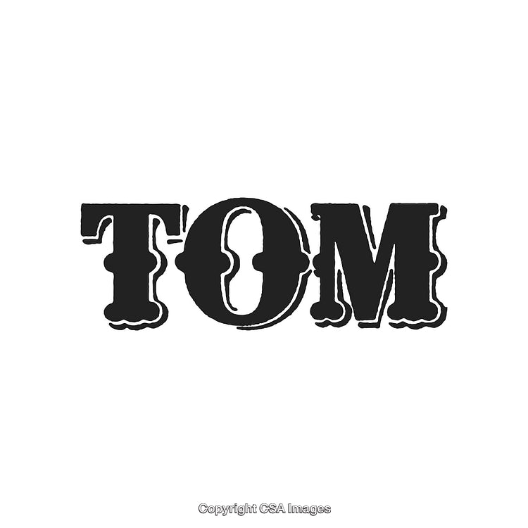 Black Bold Block Lettering with Stencil-Like Style on White Background
