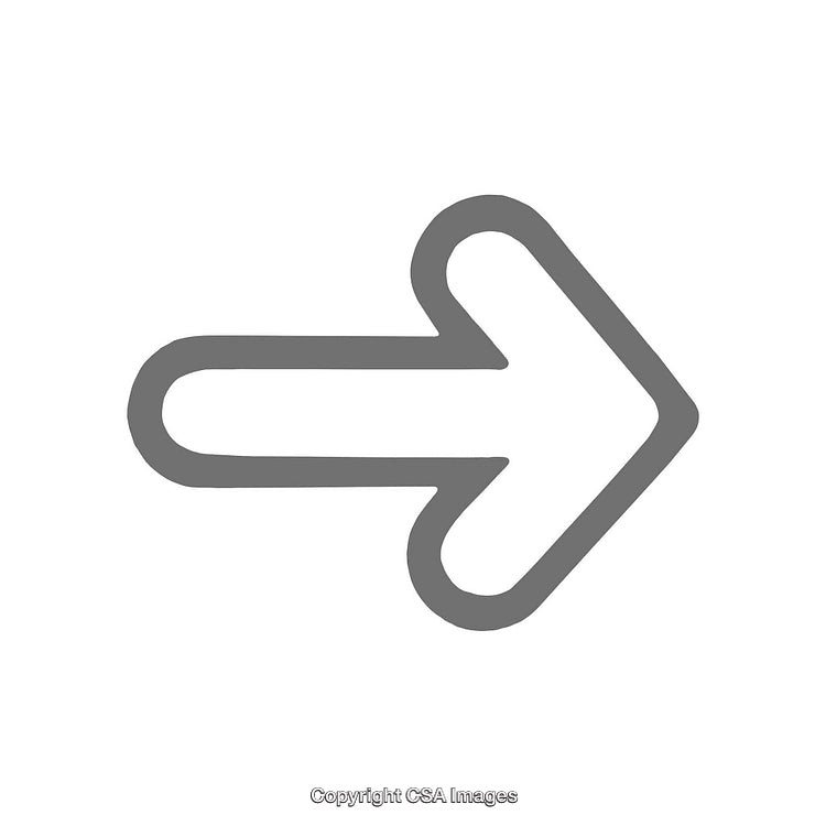 Simple Gray Directional Arrow on a White Background