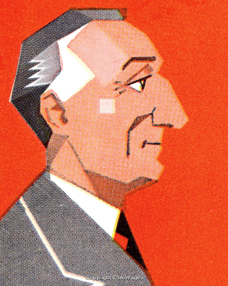 Abstract Illustration of a Sophisticated Man Against Vibrant Background
