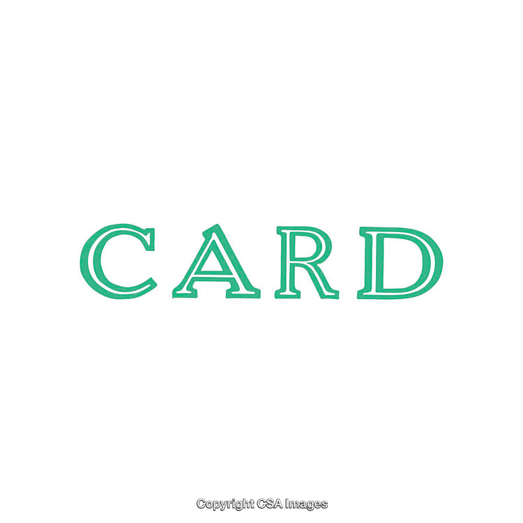 Green Lettering of the Word 'Card' on a White Background