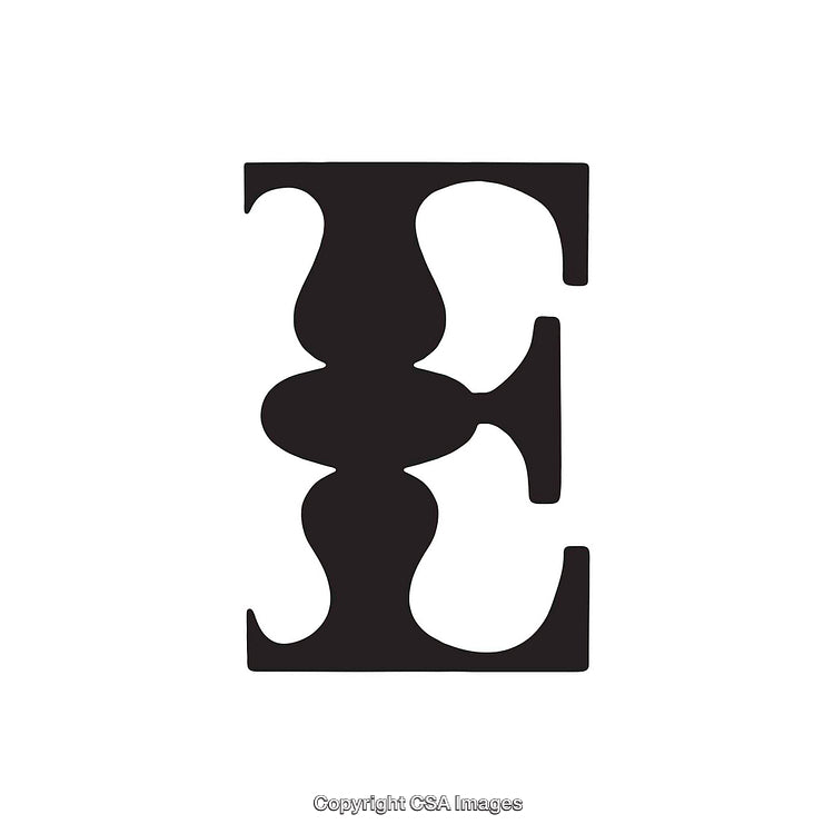 Creative Interpretation of the Letter E Using Bold Black Design