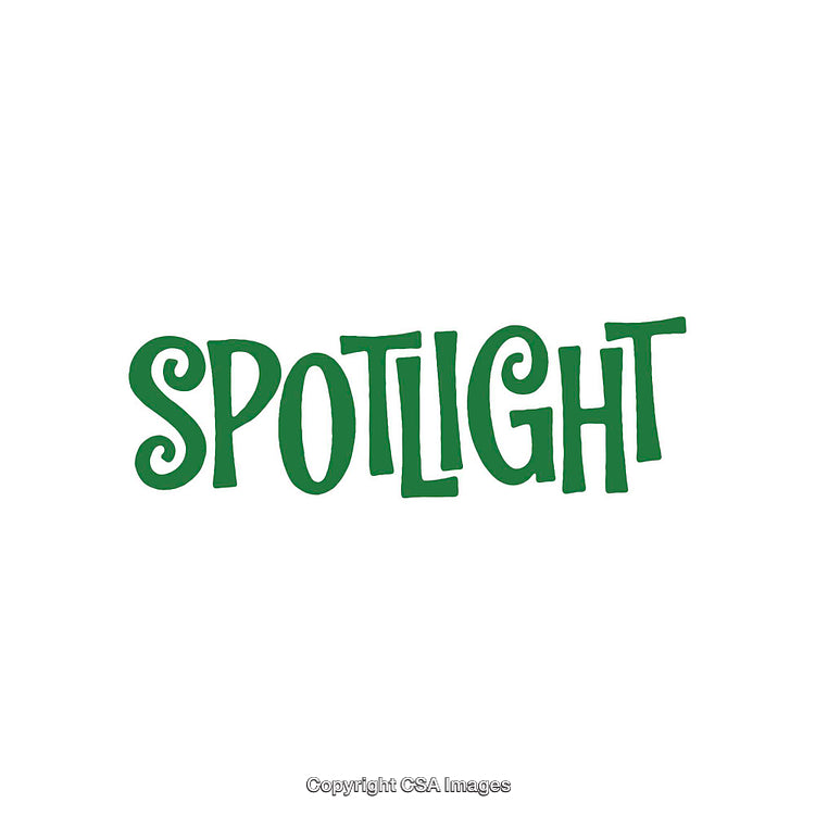 Bold Green Spotlight Text on Minimalist White Background Display