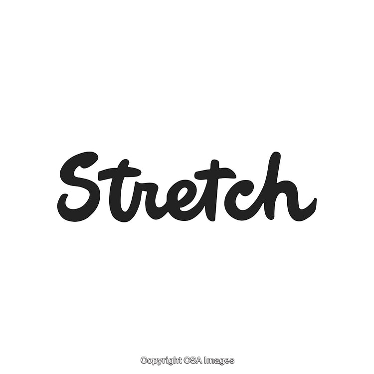 Stretch Text in Modern Handwritten Font on Clean White Background