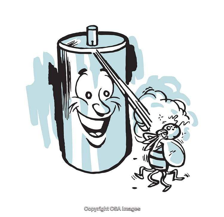 Cheerful Illustration of a Soda Can Interacting with a Busy Bee