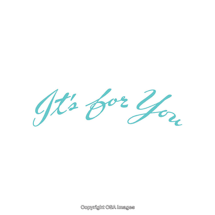 Elegant Blue Script Text Reading 'It's for You' on White Background