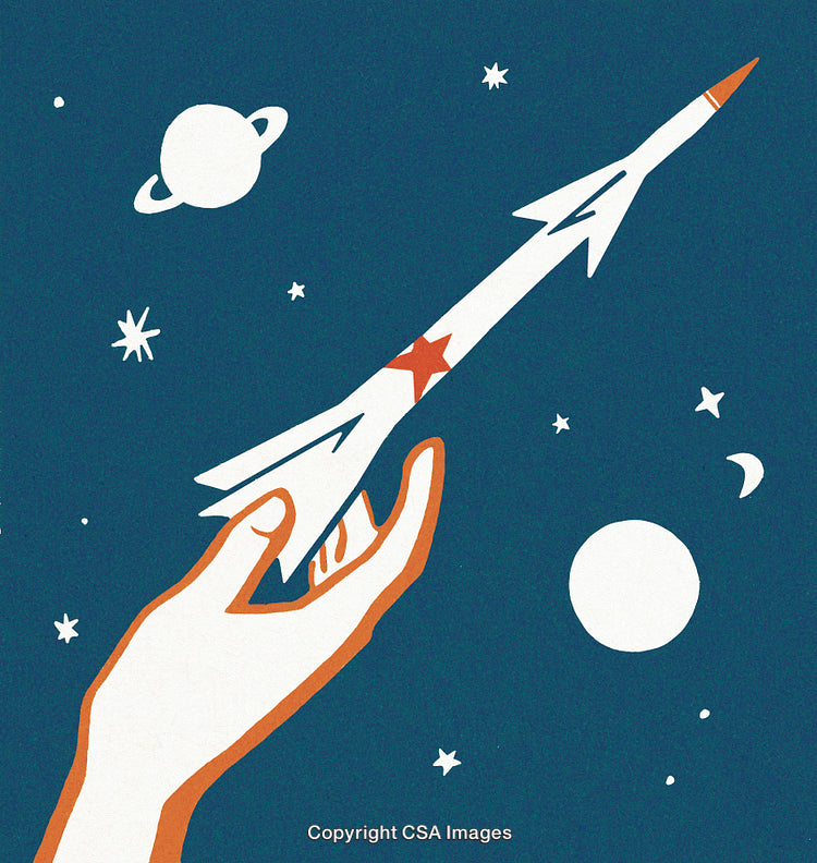 Hand Holding a Rocket