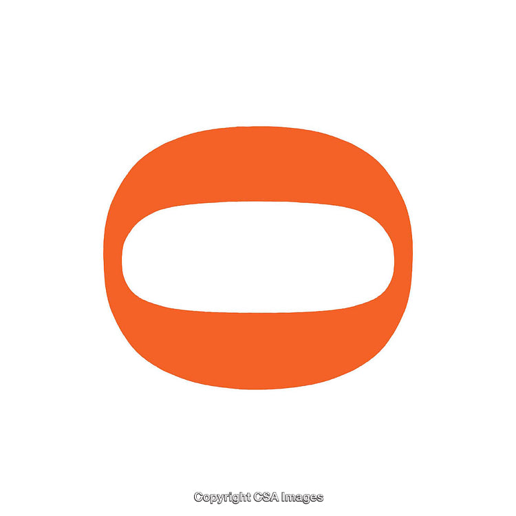 Minimalistic Orange Letter O Design on a White Background
