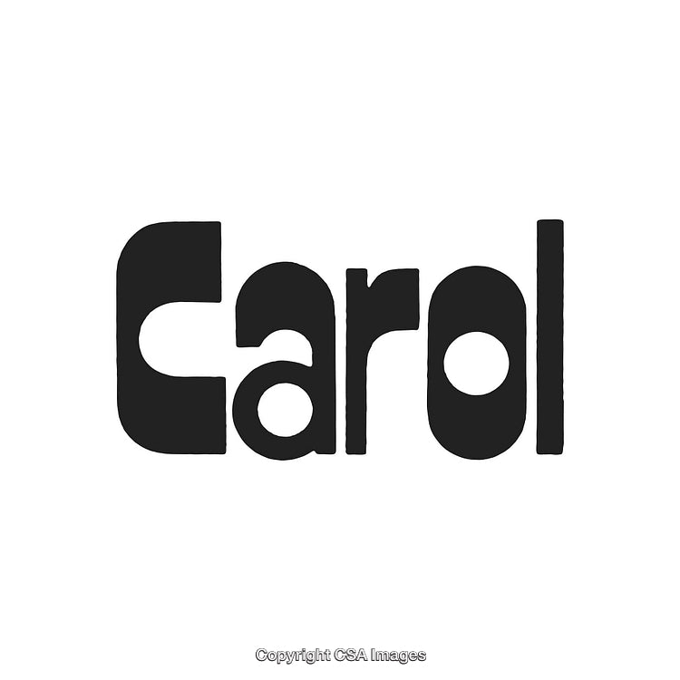 Bold Black Typography Featuring the Word Carol in Artistic Retro Style