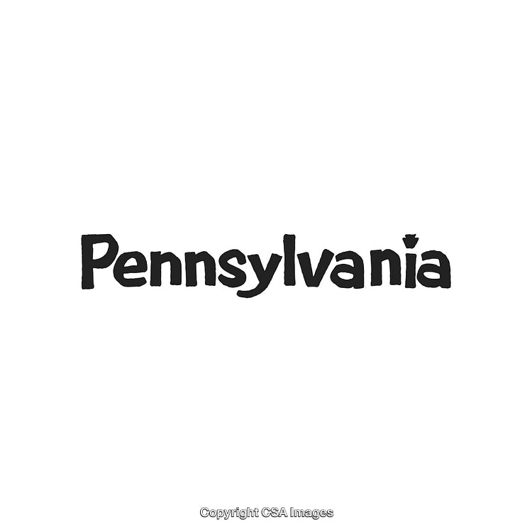 Pennsylvania State Typography in Bold Font on White Background