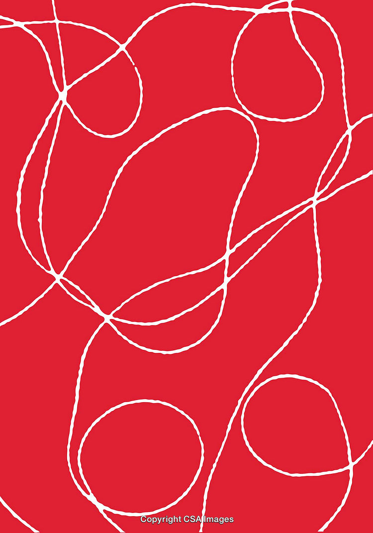 Abstract Red Pattern with White Curved Lines in Minimalist Style
