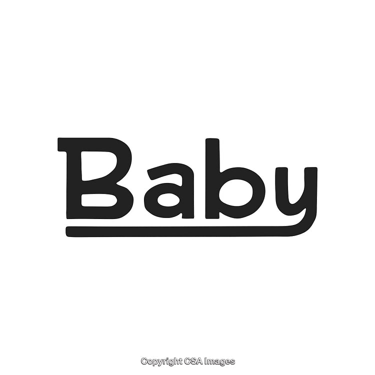 Stylized Typography Design Featuring the Word 'Baby' with a Minimalist Typeface