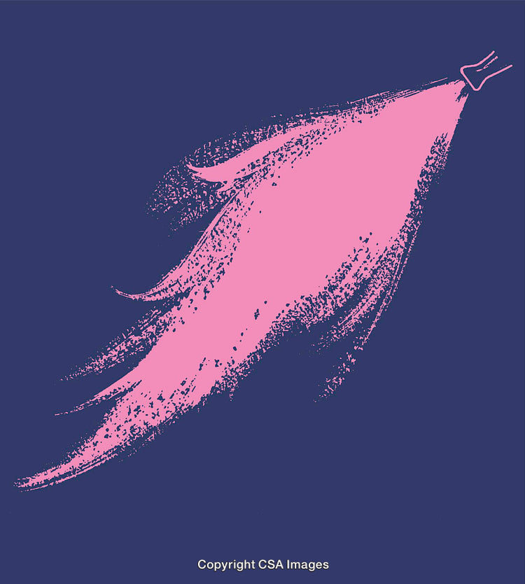 Abstract Pink Brushstroke on Dark Blue Background Artwork