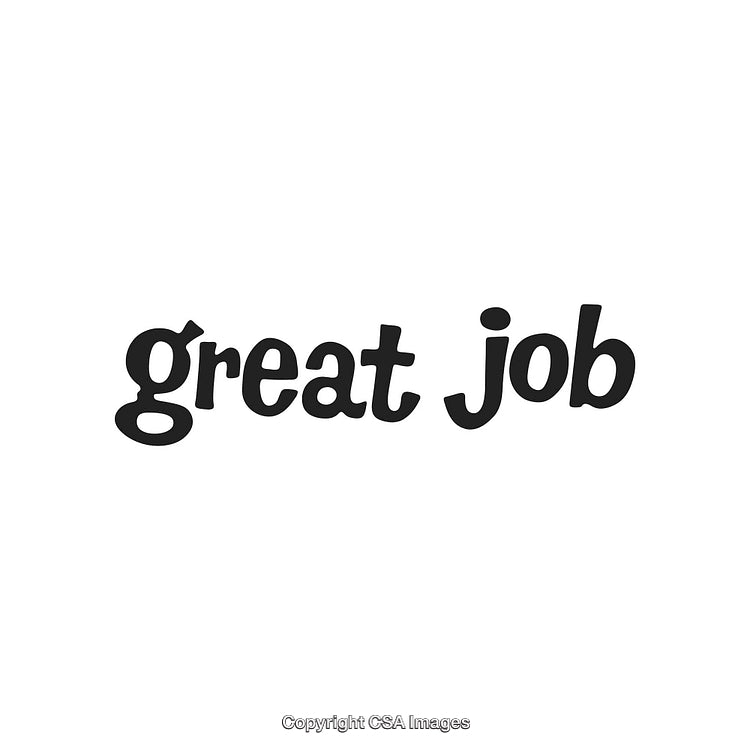 Simple Black Text Saying Great Job on White Background