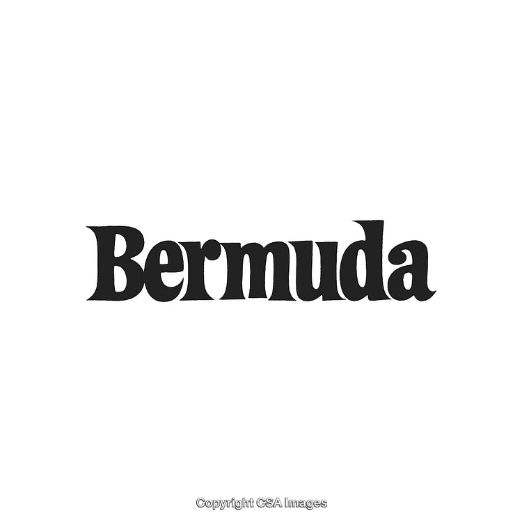 Bold Typography Text Reading Bermuda in Black on a White Background