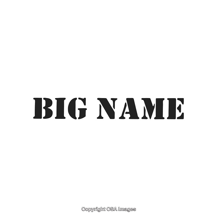 Bold Typography Image with Black Stencil Text on White Background
