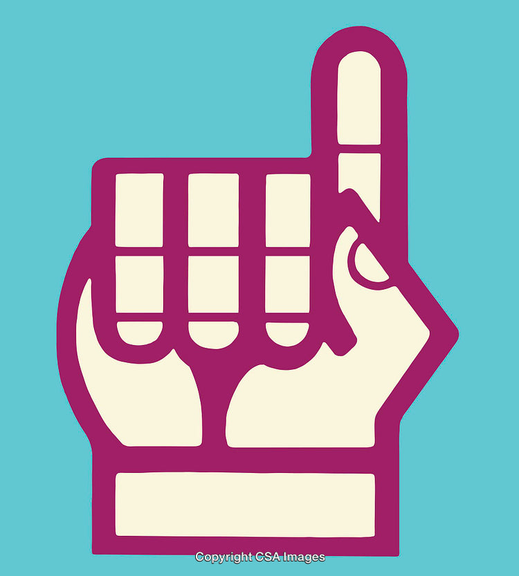 Colorful Illustration of a Hand Sign With Textured Design Elements