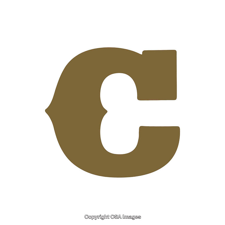 Stylized Illustration of the Letter C with Unique Design in Brown