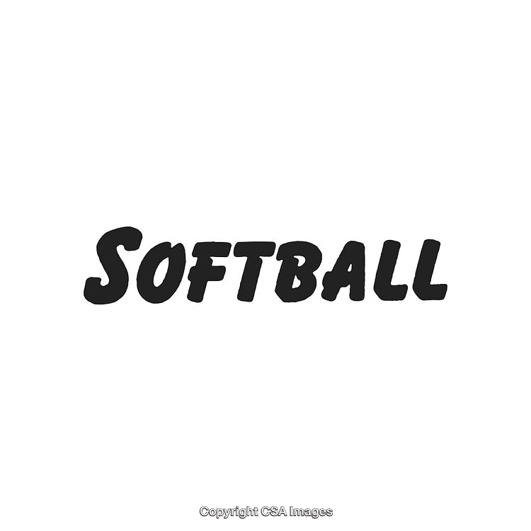 Bold Text Illustration Depicting the Word Softball in a Striking Font Style