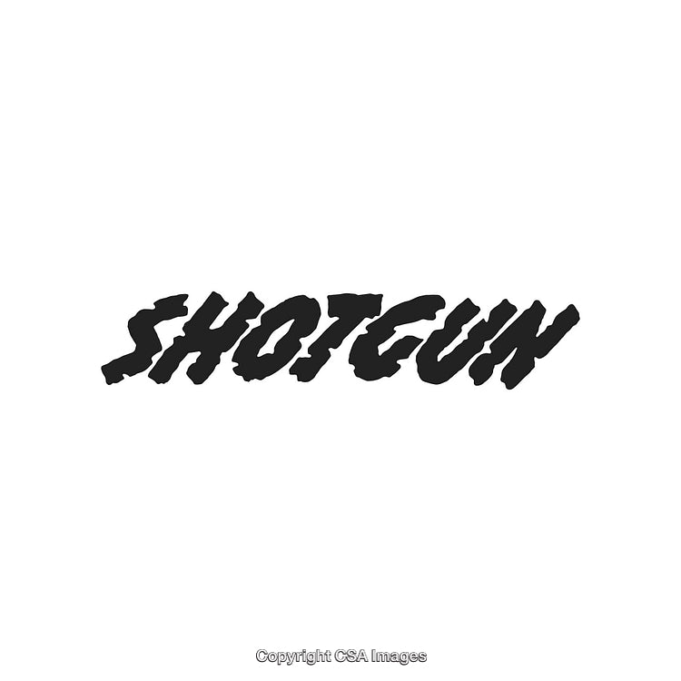 Bold Stylized Text Design Featuring Shotgun Wordmark in Black