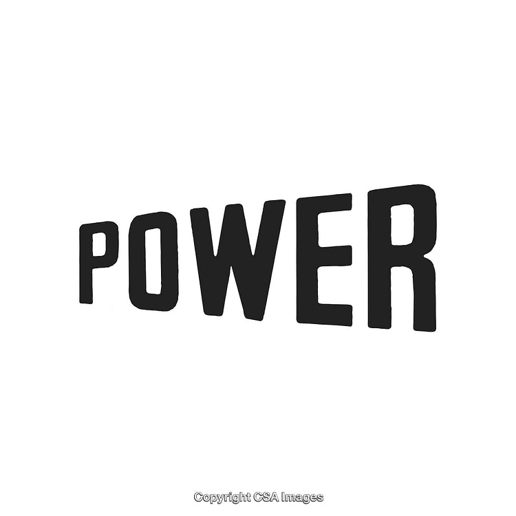 Bold Black Typography Featuring the Word "Power" on White Background