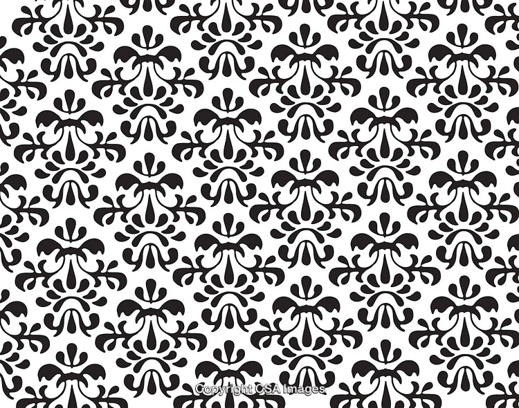 Black and White Baroque Pattern Design Background for Decorative Use