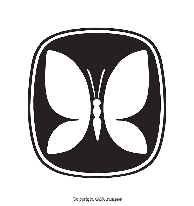 Black and White Elegant Butterfly Line Art Illustration
