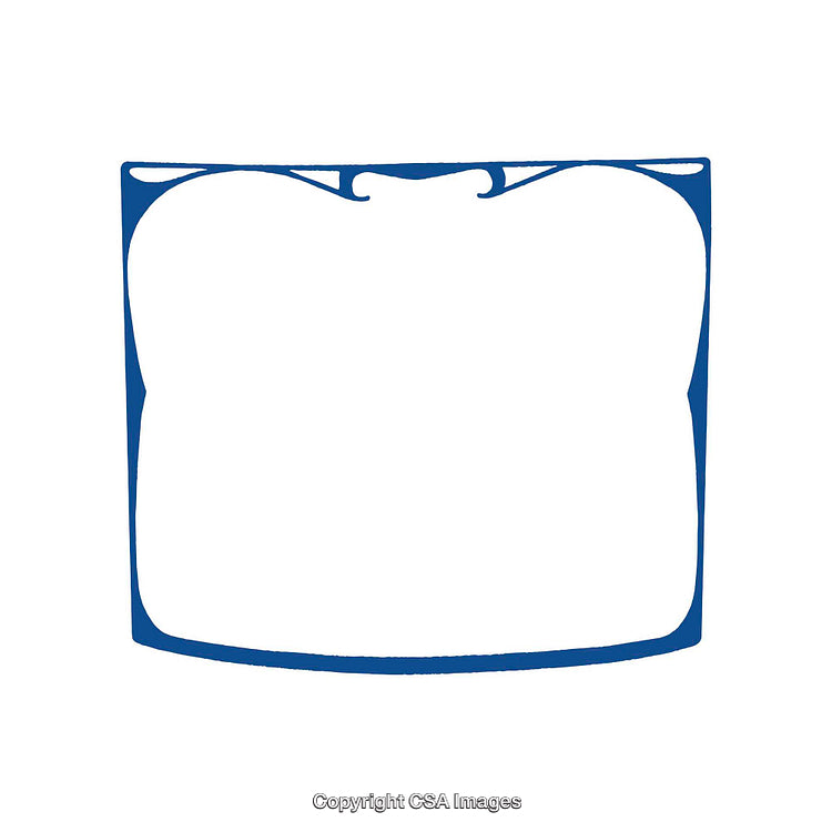 Blue Decorative Frame with Intricate Design on White Background