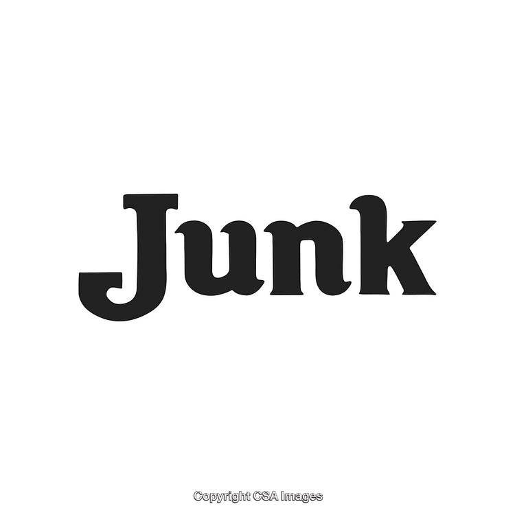 Stylized Text Depicting the Word Junk in a Bold Black Typeface