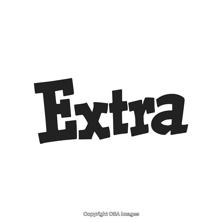 Black Stylized Text Design Displaying the Word Extra on White Background