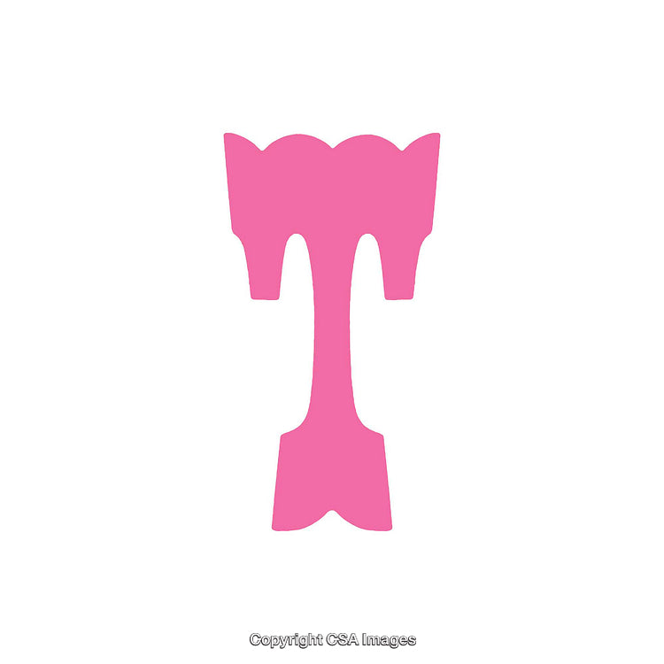 Vibrant Pink Typography Illustration of the Letter T on White Background