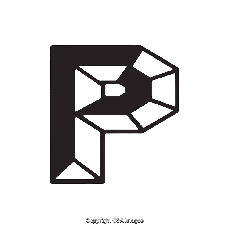 Illustration of the Letter P with a Geometric Design Style