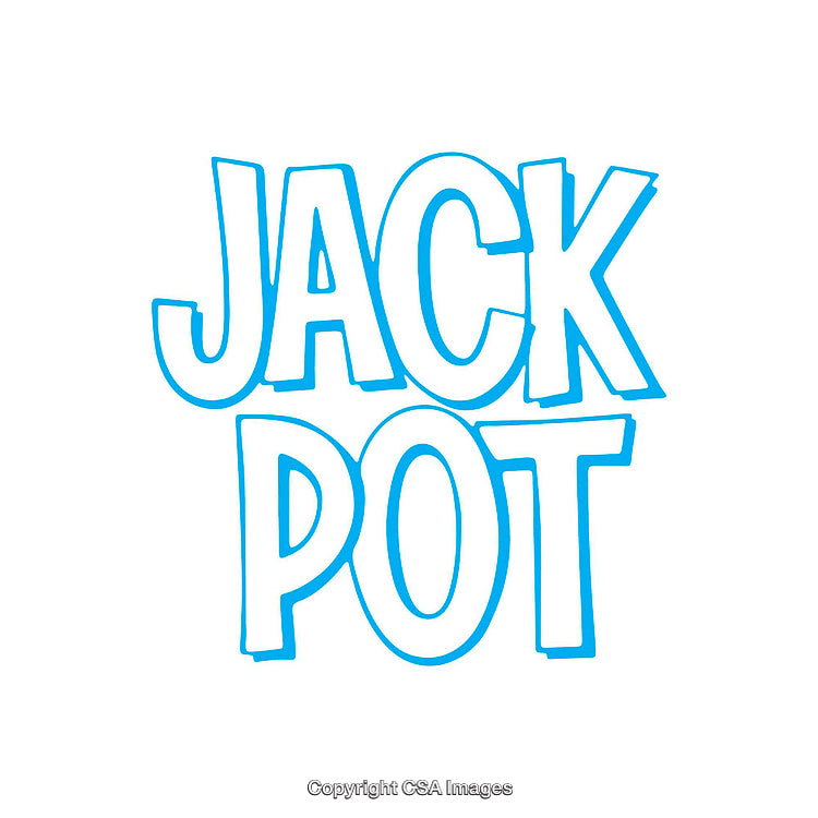 Bold Blue Jackpot Text Graphic on White Background
