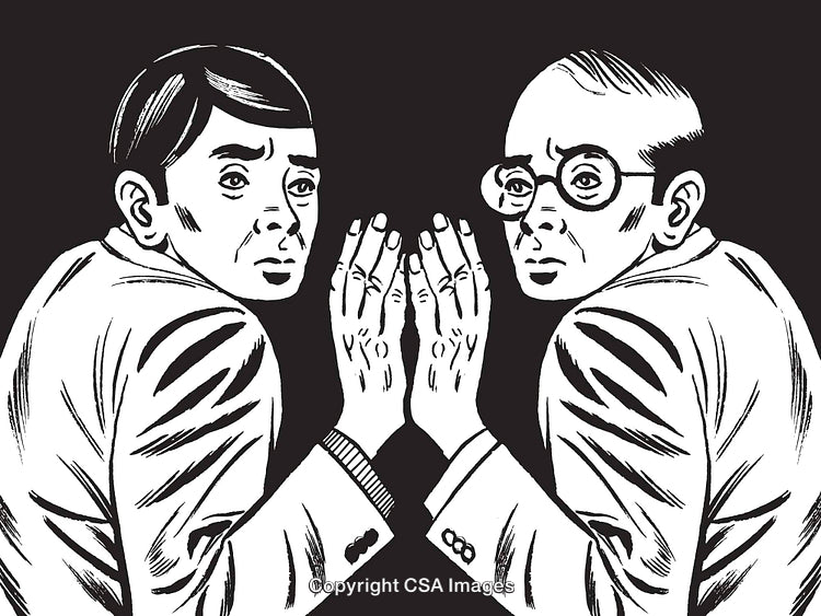 Two Worried Friends Listening with Concern in Retro Illustration Style