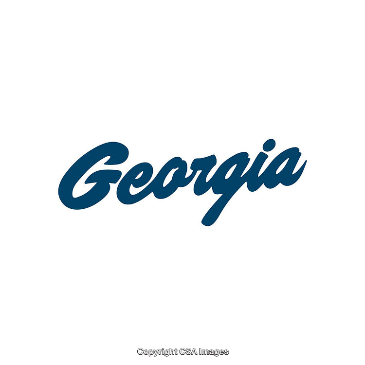 Blue Georgia Text on a Clean White Background