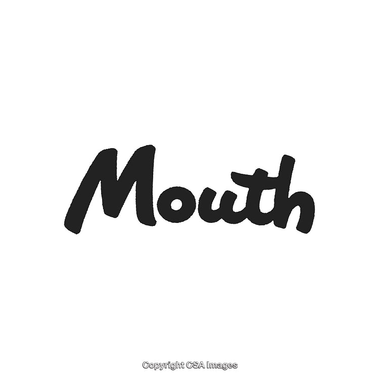 Stylized Black Text of the Word 'Mouth' on a White Background