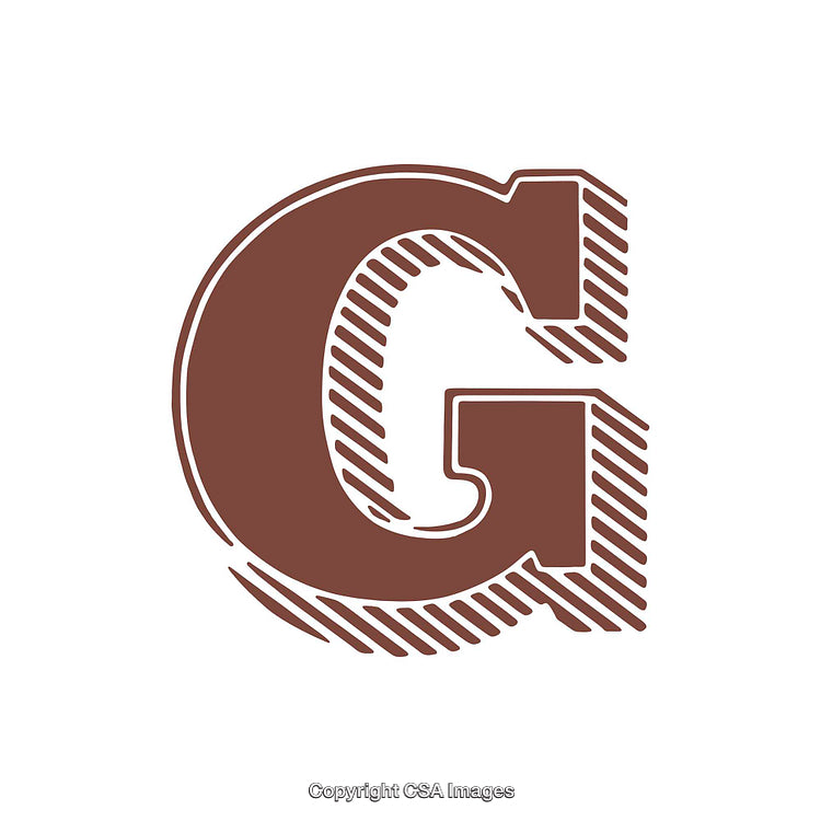 Artistic Rendering of the Letter G with Unique Brown Design Elements