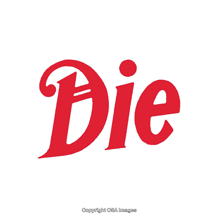 Red Script Text Against Plain White Background