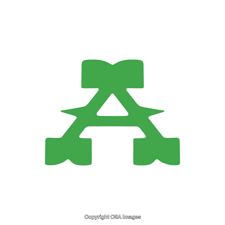 Green Abstract Letter A Design With Geometric Elements and Stylish Shape