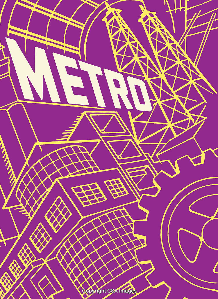 Color Line Art Illustration of Metro Urban Concept Design