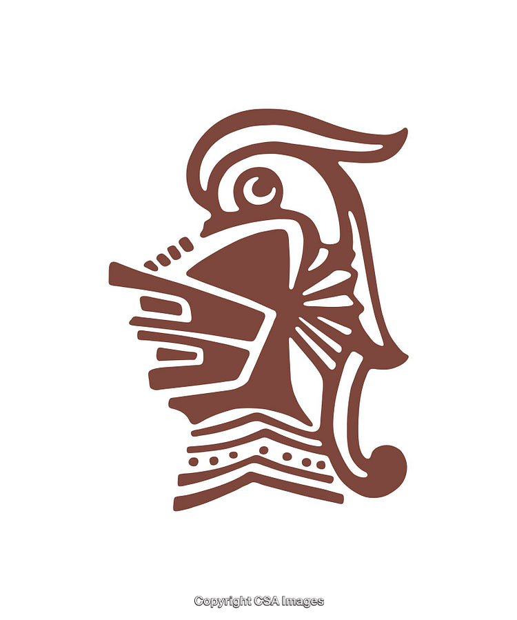 Minimalist Illustration of Abstract Warrior Icon in Brown Tones