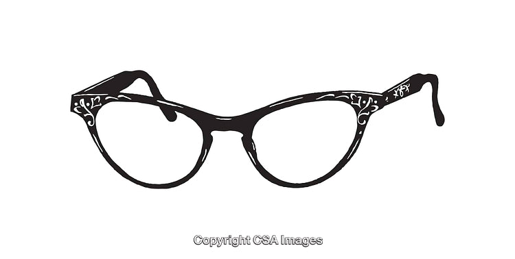 Black and White Line Art Glasses with Decorative Patterns