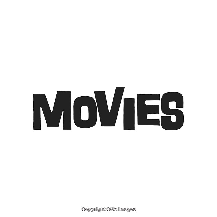 Bold Modern Text Design Featuring the Word 'Movies' in Black Letters