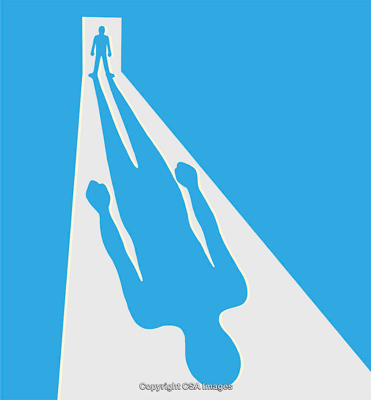 Silhouette of Man in a Doorway with Unique Artistic Shadow
