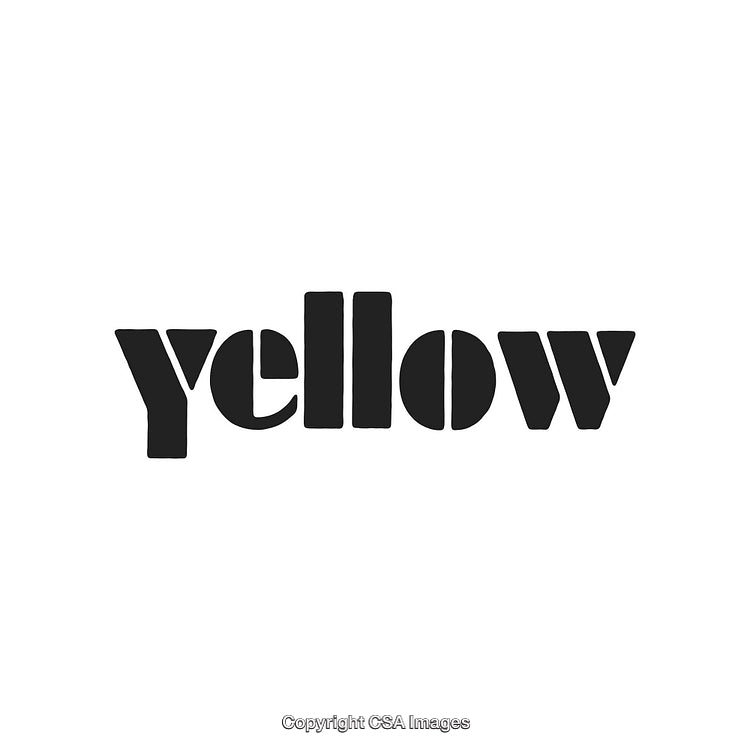 Bold Typography Depicting the Word Yellow in Modern Black Font Design