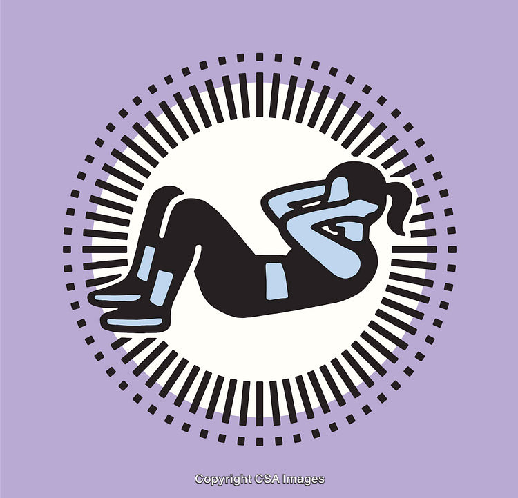 Illustration of a Woman Exercising in Line Art Style